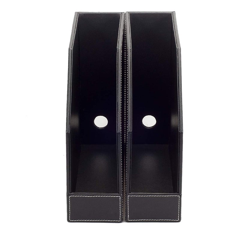 MobileVision Executive Leather Vertical File Folder Holder & Office Product Organizer, Store Files, Magazines, Notepads, Books and more, 2 Pack Combo Set - Image 4